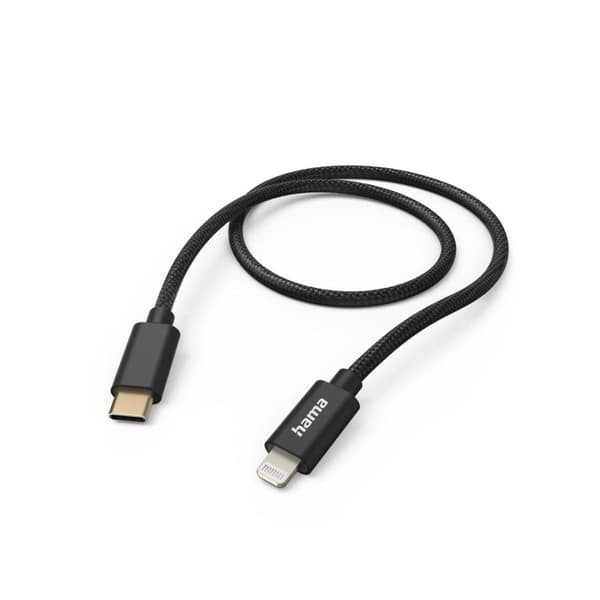 Hama stof - 1,5 m - Lightning - USB C - Han - Han - Sort (00201546)