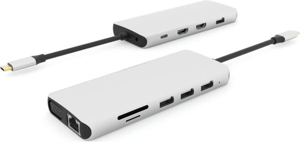 eSTUFF Single USB-C Dock - Dockingstation - USB-C 3.2 Gen 1 - VGA, HDMI - GigE (ES623009)
