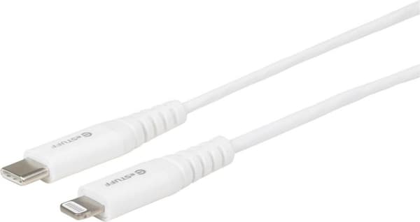 eSTUFF ES602021. Kabellængde: 1 m, stik 1: Lyn, stik 2: USB C. Vægt: 20 g. Antal pr. pakke: 1 stk(er), emballagebredde: 65 mm, emballagedybde: 20 mm (