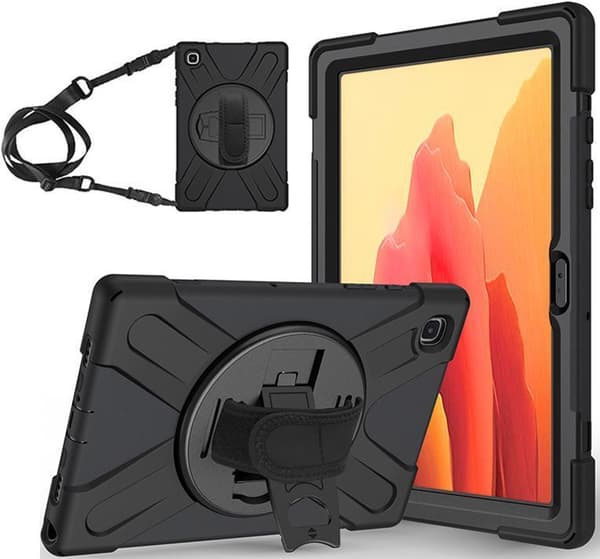 eSTUFF Defender Fodral - skyddande skal för surfplatta - svart - för Samsung Galaxy Tab A7 (ES681851-BULK)