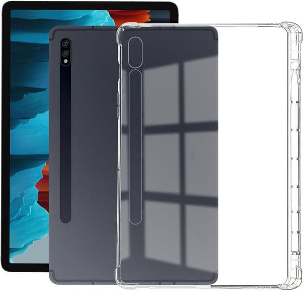 eSTUFF - Takakuori tabletille - termoplastinen polyuretaani (TPU) - kirkas - Samsung Galaxy Tab S7+ (ES680101-BULK)