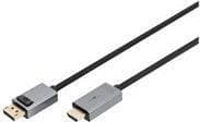 DIGITUS - Videoadapter - DisplayPort han til HDMI han - 1,8 m - dobbelt isolering - sort - trykknap, 1080p support, 4K 120 Hz support, 8K 60 Hz suppor