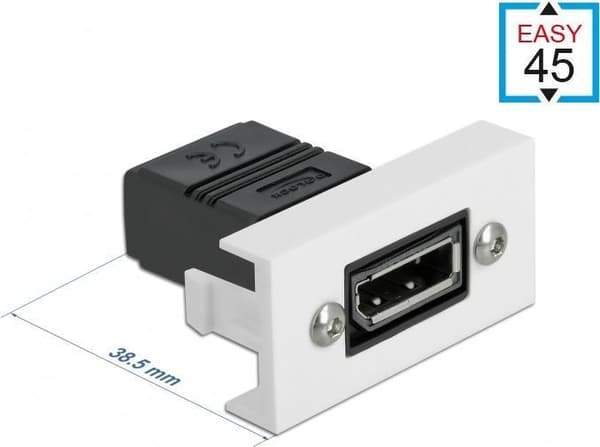 DeLOCK - Easy 45 - snap-in modul - DP - hvid, RAL 9003 (81305)