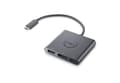 Miniatyrbild 1 av 7: Dell Adapter USB-C till HDMI/DP med Power Pass-Through - Videoadapter - 24-stifts USB-C hane till HDMI, DisplayPort, USB-C (endast ström) hona - 18 cm