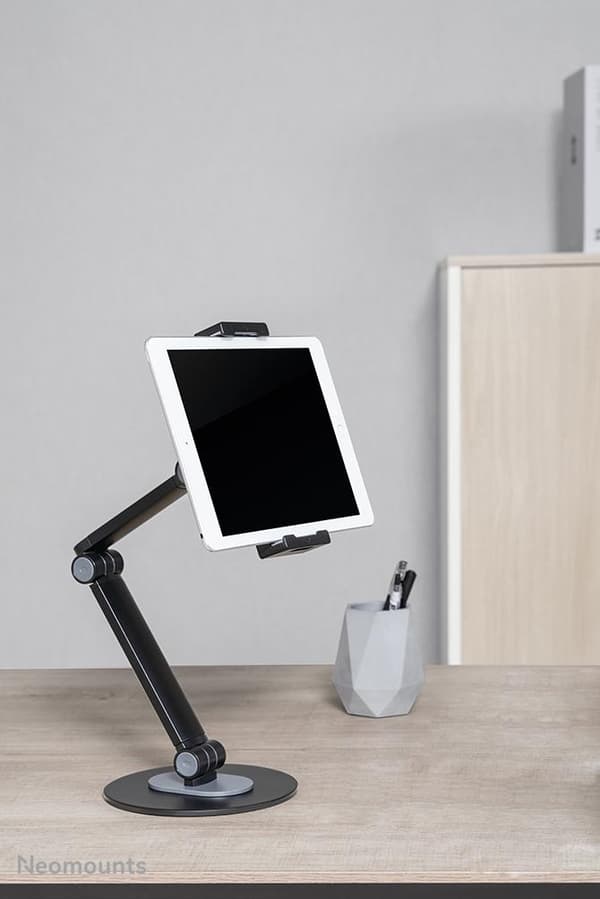 Neomounts Tabletholder skrivebord - 7 til 12,9 tommer - Fleksibel arm - Justerbar - Universal - Sort