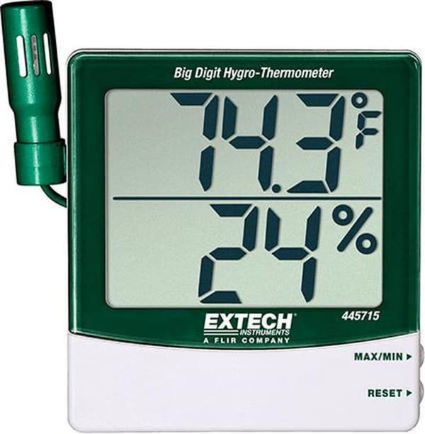 Extech 445715 - fugtmåler - termometer - med ekstern sonde - stort display