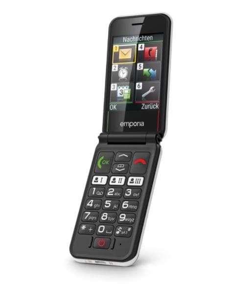 Emporia SIMPLICITYglam 7,11 cm (2,8") 102 g sort - hvid seniortelefon (V227_001) Sort, Hvid