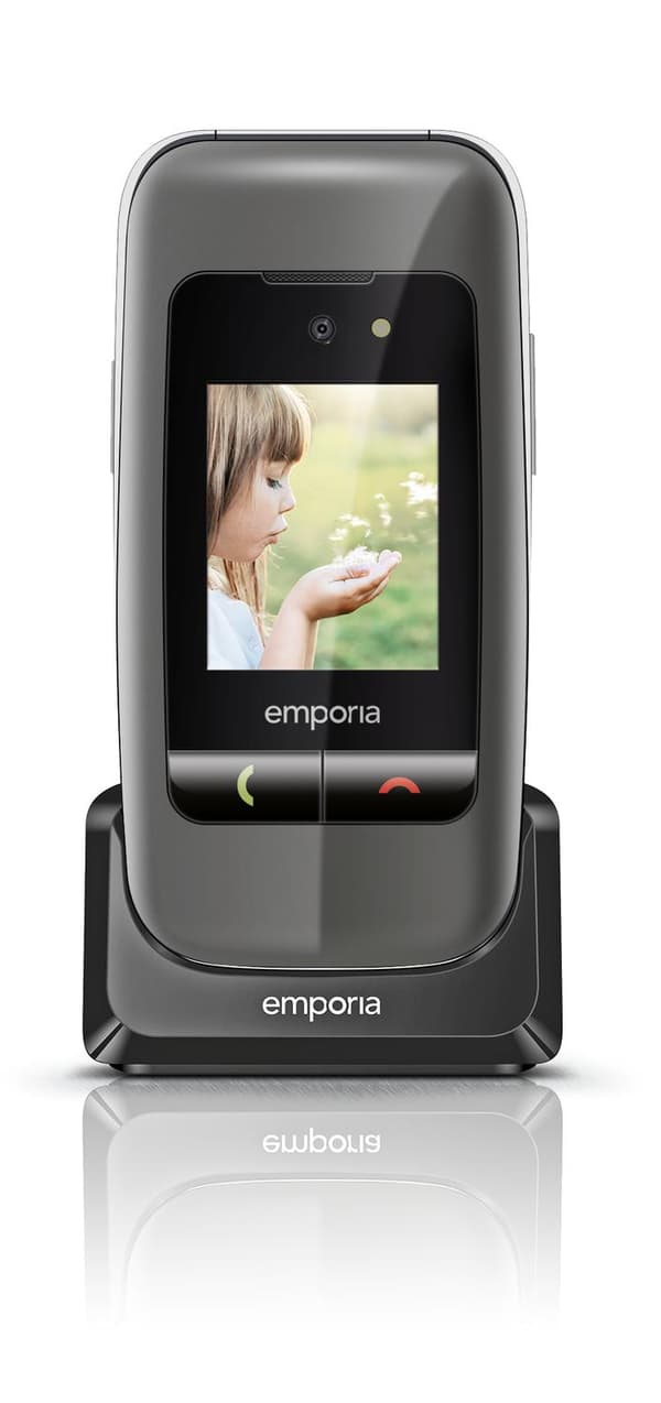 emporiaONE - Feature Phone - microSD slot - LCD-skærm - 240 x 320 pixels - bagkamera 2 MP - sølv, mellemgrå