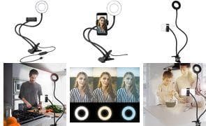 LogiLink smartphone ringlysklemmebeslag, 85 mm til smartphones fra 10,16 cm - 17,78 cm (4" - 17,80 cm (7")), - 1 stk (AA0150)