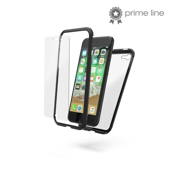 Hama Prime Line "Magnetic+Glass+Display Glass" - Takakansi matkapuhelimelle - alumiini, karkaistu lasi (9H) - musta, läpinäkyvä (00188765)