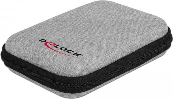 Delock Protection Bag - kiintolevyaseman suojakotelo - kapasiteetti: 1 kiintolevy (2,5") - harmaa, musta musta, Harmaa