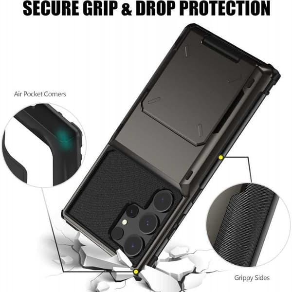 Samsung S23 Ultra stødsikkert cover med ugyldigt kortrum