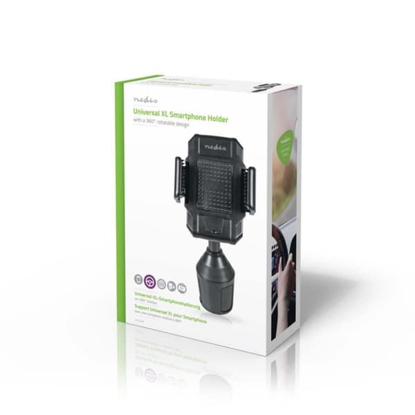 Nedis SCMT200BK Smartphone Holder Til Bil Universal 360° Roterbar