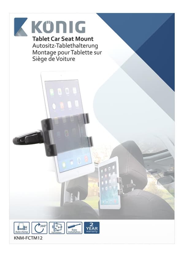 K&ouml;nig KNM-FCTM12 Tablet Bilholder 360 &deg; Roterbar og vipbar 0,7 kg