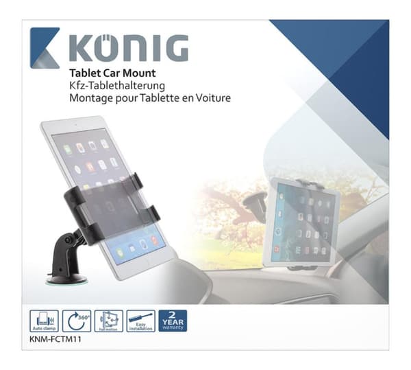 K&ouml;nig KNM-FCTM11 Tablet Bilholder 360 &deg; Roterbar og vipbar 0,7 kg