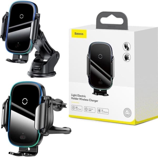 Autoteline Baseus Light Electric -teline Qi-induktiivisella laturilla, musta
