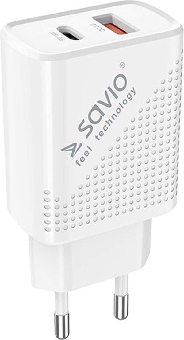 SAVIO LA-04 USB Type A & Type C Quick Charge Power Delivery 3.0 Indendørs Hvid