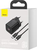 Miniatyrbillede 5 af 9: Baseus TZCCSUP-L01 mobiloplader Smartphone Sort AC, USB Hurtigopladning Indendørs
