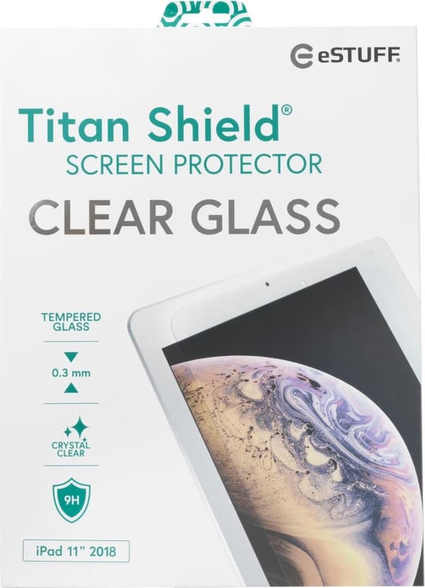 eSTUFF Titan Shield Clear Glass - skærmbeskytter til tablet - glas - 27,90 cm (11") - gennemsigtig - til Apple 27,90 cm (11") iPad Pro (1. generation)