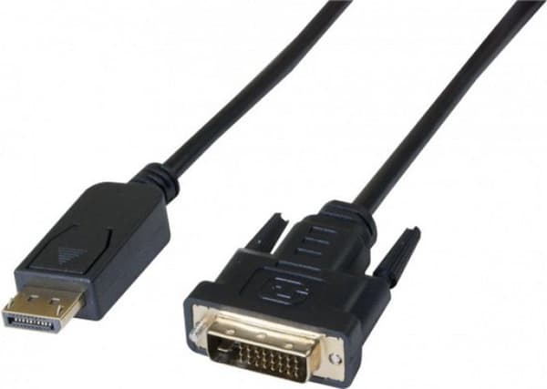 DisplayPort DVI-kabel, 20-bens Displayport han / 18+1-pin DVI-D han, 1,8 m Til tilslutning af en skærm eller projektor med DVI-forbindelse til en note