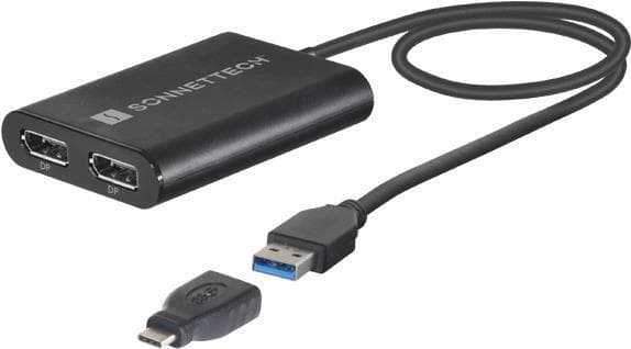 Sonnet USB3-DDP4K Videokabeladapter USB Typ-A 2 x DisplayPort Svart (USB3-DDP4K) Svart