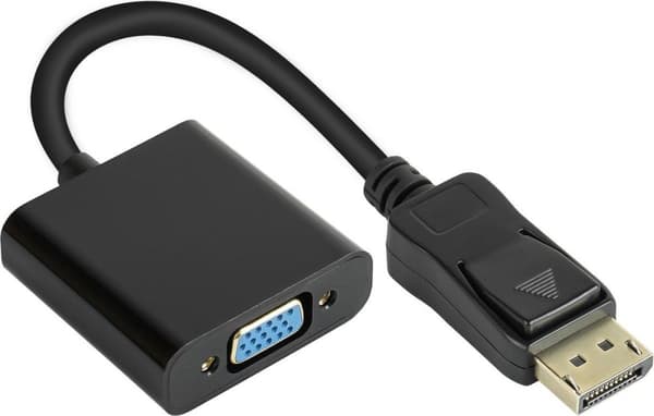 Adapter DisplayPort han til VGA hun, 1920*1200 @60Hz, guldbelagte kontakter, ca 20cm, god forbindelse (DP-AD11)