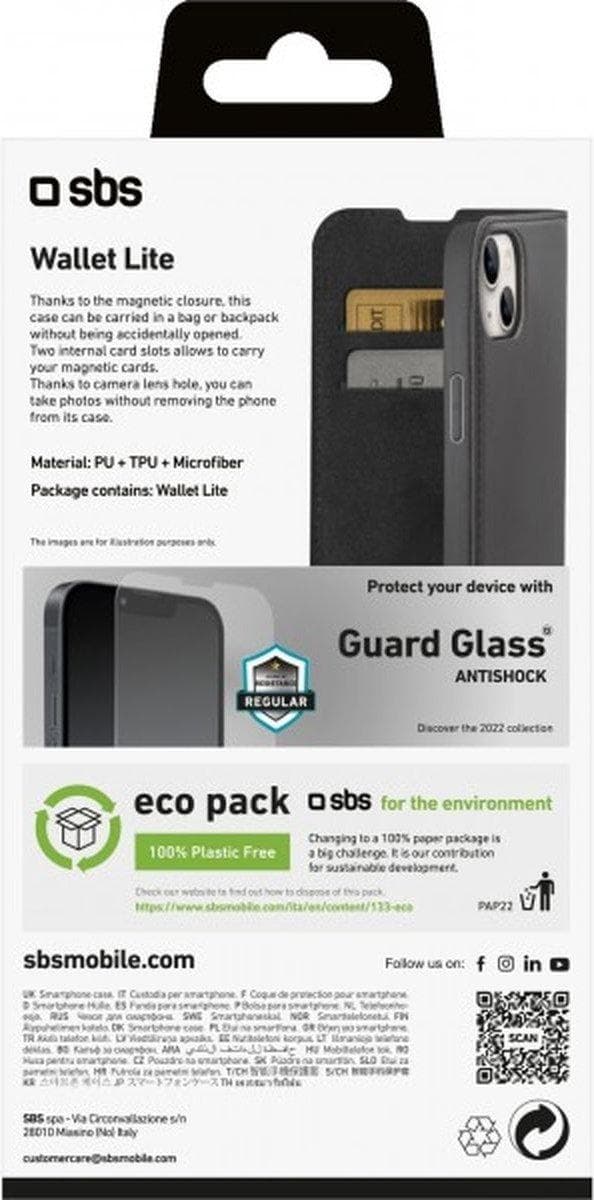 Bogreol Wallet Lite etui til iPhone 14 sort (TEBKLITEIP1461K)