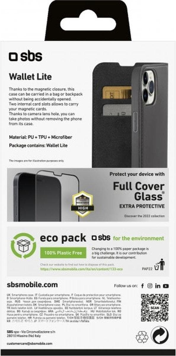 SBS Book Wallet Lite iPhone 14 Pro sort (TEBKLITEIP1461PK)
