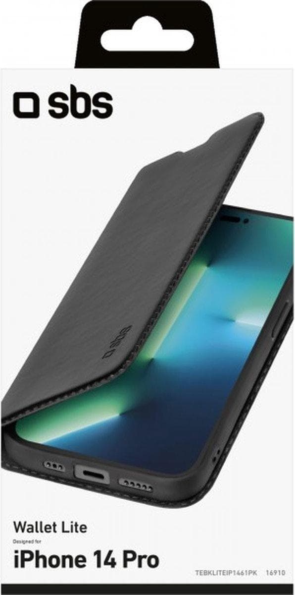 SBS Book Wallet Lite iPhone 14 Pro sort (TEBKLITEIP1461PK)