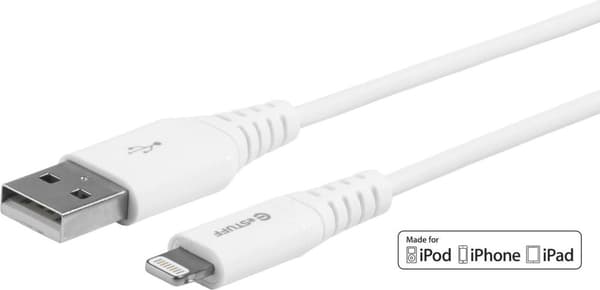 eSTUFF - Lightning-kabel - Lightning-hane till USB-hane - 15cm - vit - för Apple iPad/iPhone/iPod (Lightning) (ES601004)