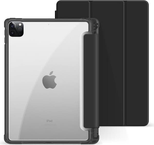 eSTUFF - Skærmbeskytter til tablet - polycarbonat, termoplastisk polyurethan (TPU) - sort, klar - 10,2" - til Apple 10,2" iPad (7. generation, 8. gene