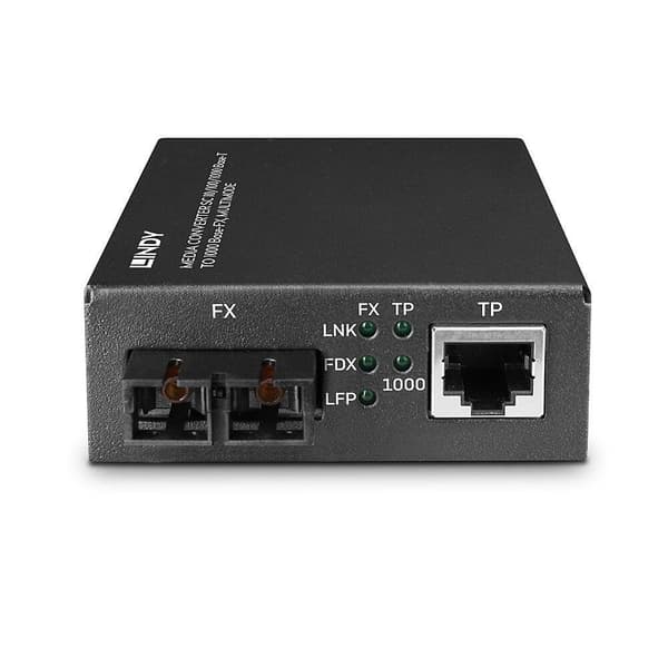 Lindy 25119 nätverksmediakonverterare 850 nm Multimode Black