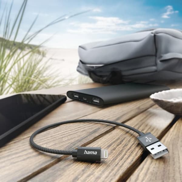 Hama 00201578 Lightning kabel 0,2 m Sort