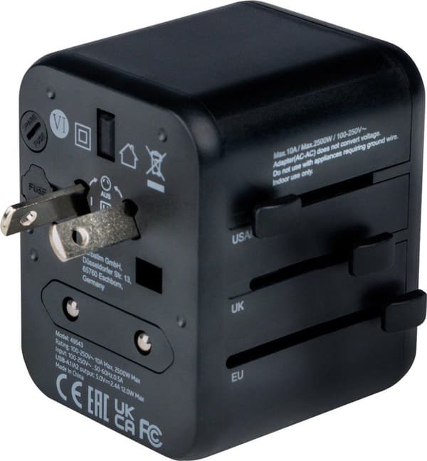 Verbatim UTA-01 Universal rejsestik & USB-A-oplader 12 W (49543)