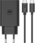 Pikkukuva 1 / 3: Motorola TurboPower USB-C-seinälaturi + USB-C-kaapeli SJMC682 68W - musta (SJMC682)