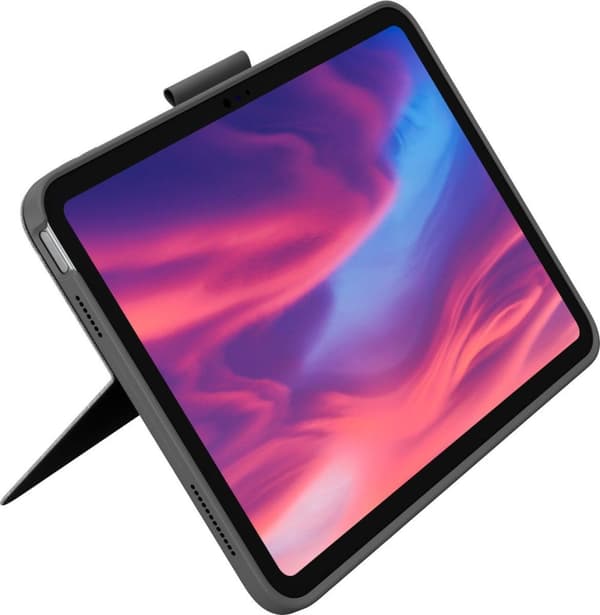 Logitech Combo Touch - tastatur og folio-etui - med pegefelt - baggrundsbelyst - Apple Smart-stik - QWERTY - GB - Oxford Grey (920-011441)