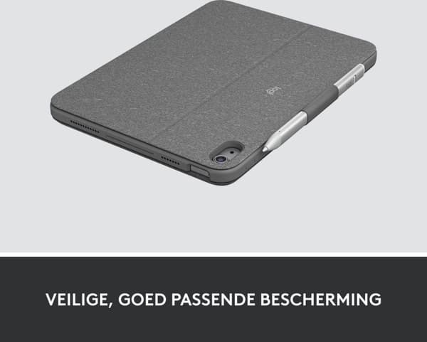 Logitech Combo Touch - tastatur og folio-etui - med pegefelt - baggrundsbelyst - Apple Smart-stik - QWERTY - GB - Oxford Grey (920-011441)