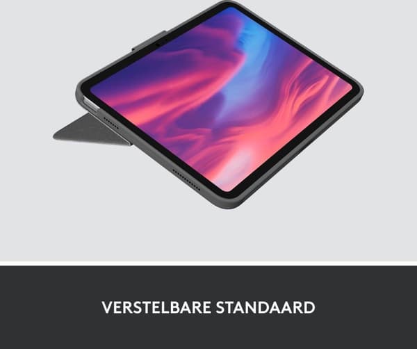 Logitech Combo Touch - tastatur og folio-etui - med pegefelt - baggrundsbelyst - Apple Smart-stik - QWERTY - GB - Oxford Grey (920-011441)