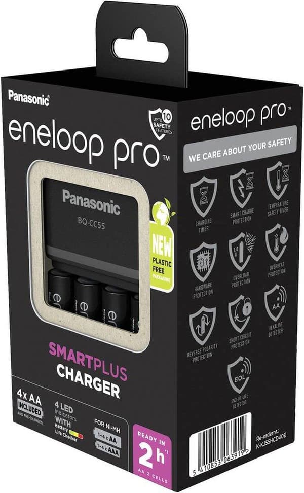 Universal oplader BQ CC55 eneloopPro inkl. batterier 4x Mignon 2500mAh (52055E40)