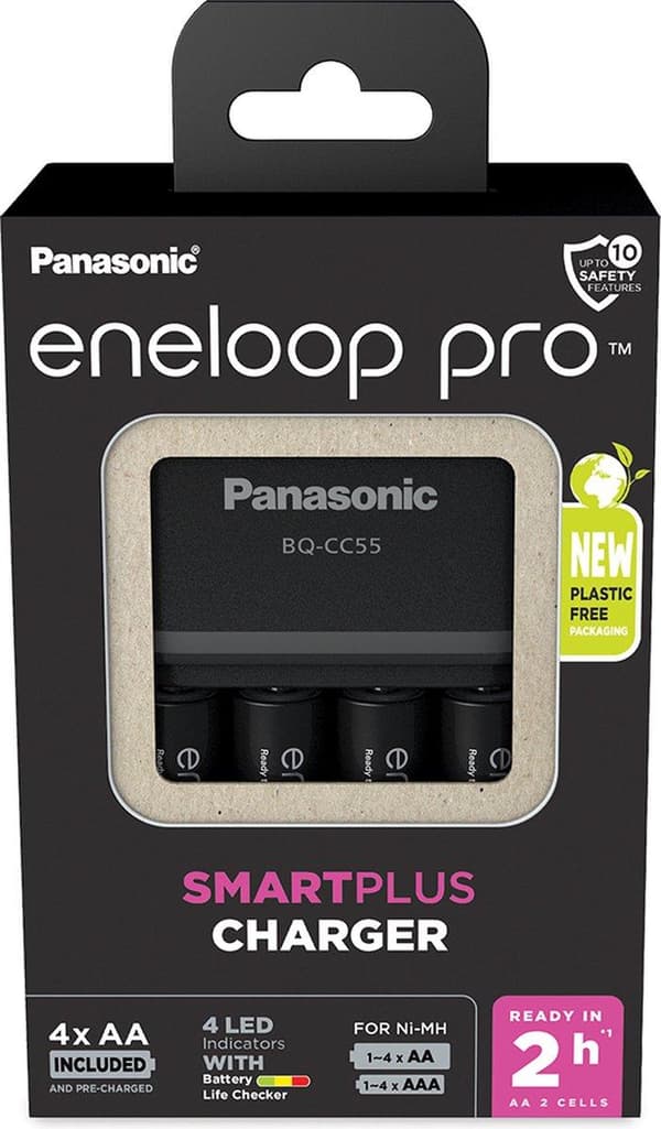 Universal oplader BQ CC55 eneloopPro inkl. batterier 4x Mignon 2500mAh (52055E40)