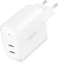 Miniatyrbillede 1 af 4: LogiLink USB-stikadapter, 2x USB-C PD, hvid, 40 Watt udstyret med Power Delivery (PD) & GaN teknologi, - 1 stk (PA0282)