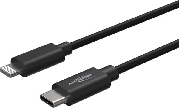 Ansmann 1700-0106 Mobiltelefonkabel Sort USB C Lightning 0,12 m (1700-0106)