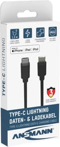 Miniatyrbillede 5 af 6: Ansmann 1700-0106 Mobiltelefonkabel Sort USB C Lightning 0,12 m (1700-0106)
