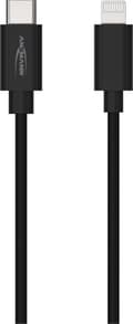 Miniatyrbillede 2 af 6: Ansmann 1700-0106 Mobiltelefonkabel Sort USB C Lightning 0,12 m (1700-0106)