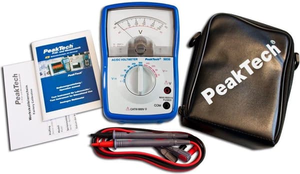 PeakTech P 3202. Bredde: 100 mm, dybde: 45 mm, højde: 155 mm. Energikilde: batteri/genopladeligt batteri, genopladeligt batteri/batteritype: AA, batte