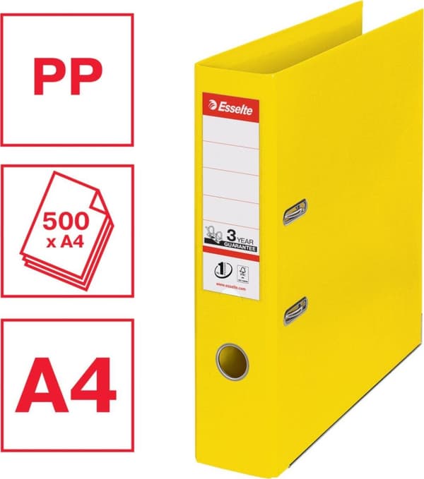 Esselte Esselte Binder A4 Vivid NO.1 Performance mek. 75 MM GUL (624070)