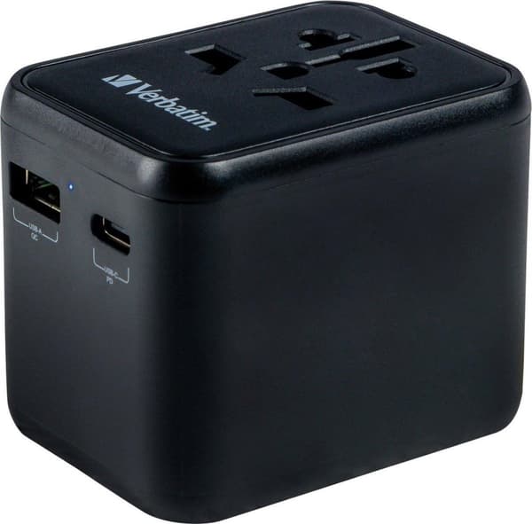 Verbatim UTA-02 Universal Travel Plug & USB-C/A laturi 20 W (49544)