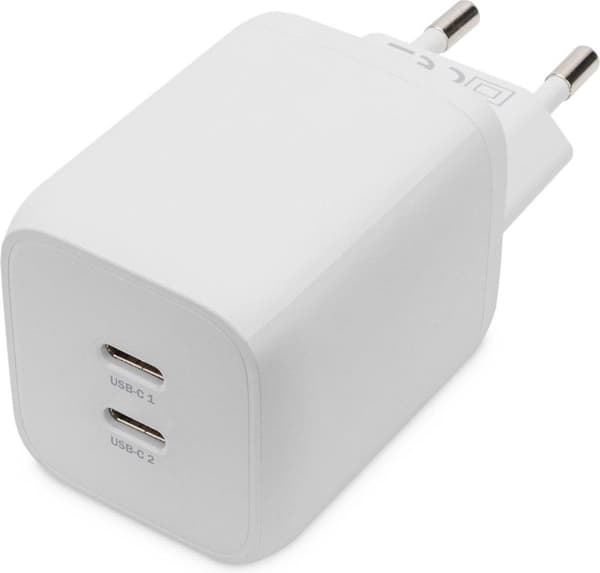 Digitus USB-C oplader - 2-ports - 65W GaN (DA-10063) Hvid