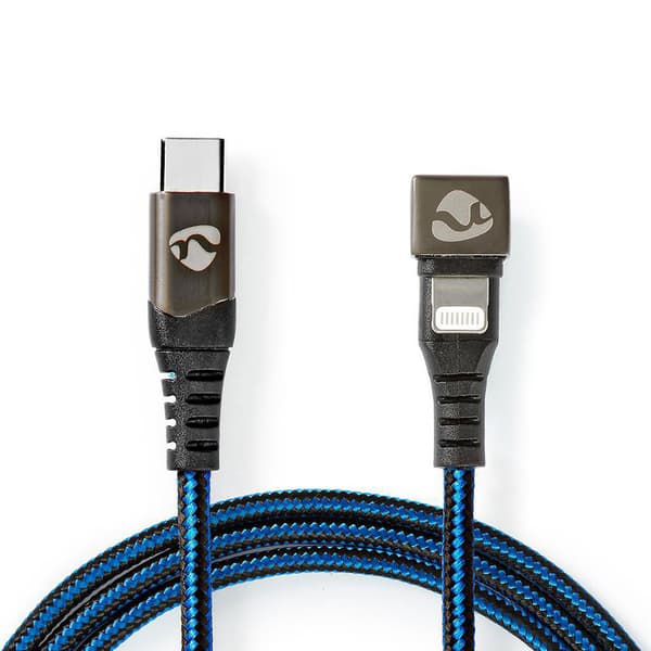 Nedis flettet USB-kabel MFI USB-C til Lightning 1m