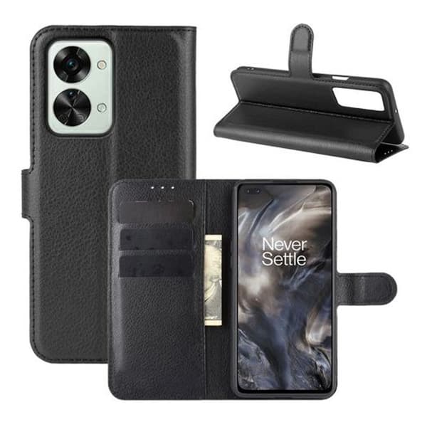 OnePlus Nord 2T Plånboksfodral med Stativ - Svart
